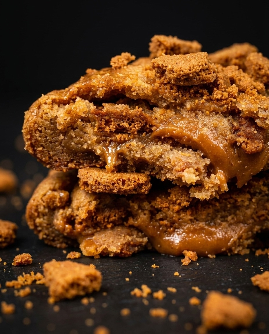 Caramel Cookie Butter Bomb deep-dish cookie